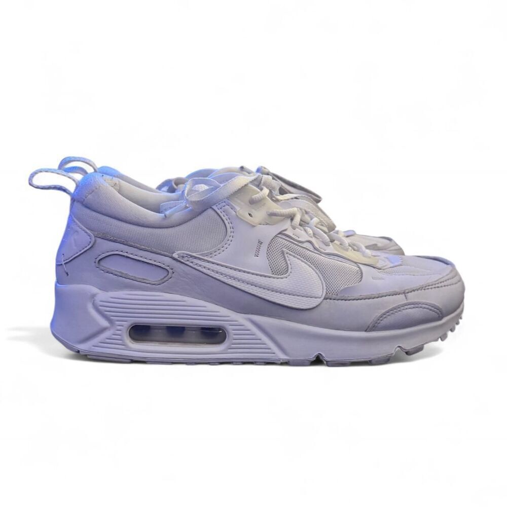 Nike Air Max 90 Futura Triple White Womens Size 8 Sneakers DM9922-101 - Picture 2 of 7